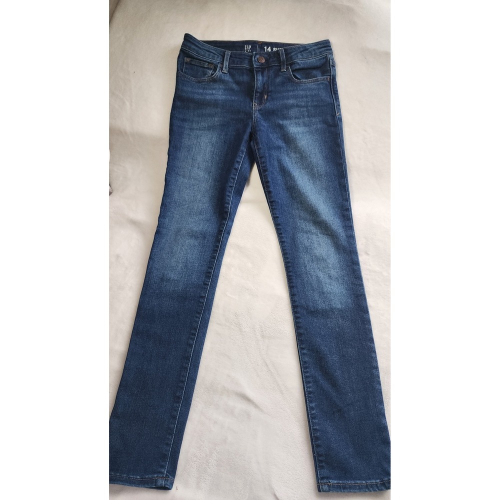 Gap Kids Super Skinny Dark Wash Denim Jeans Girls Size 14‎ Slim Fit